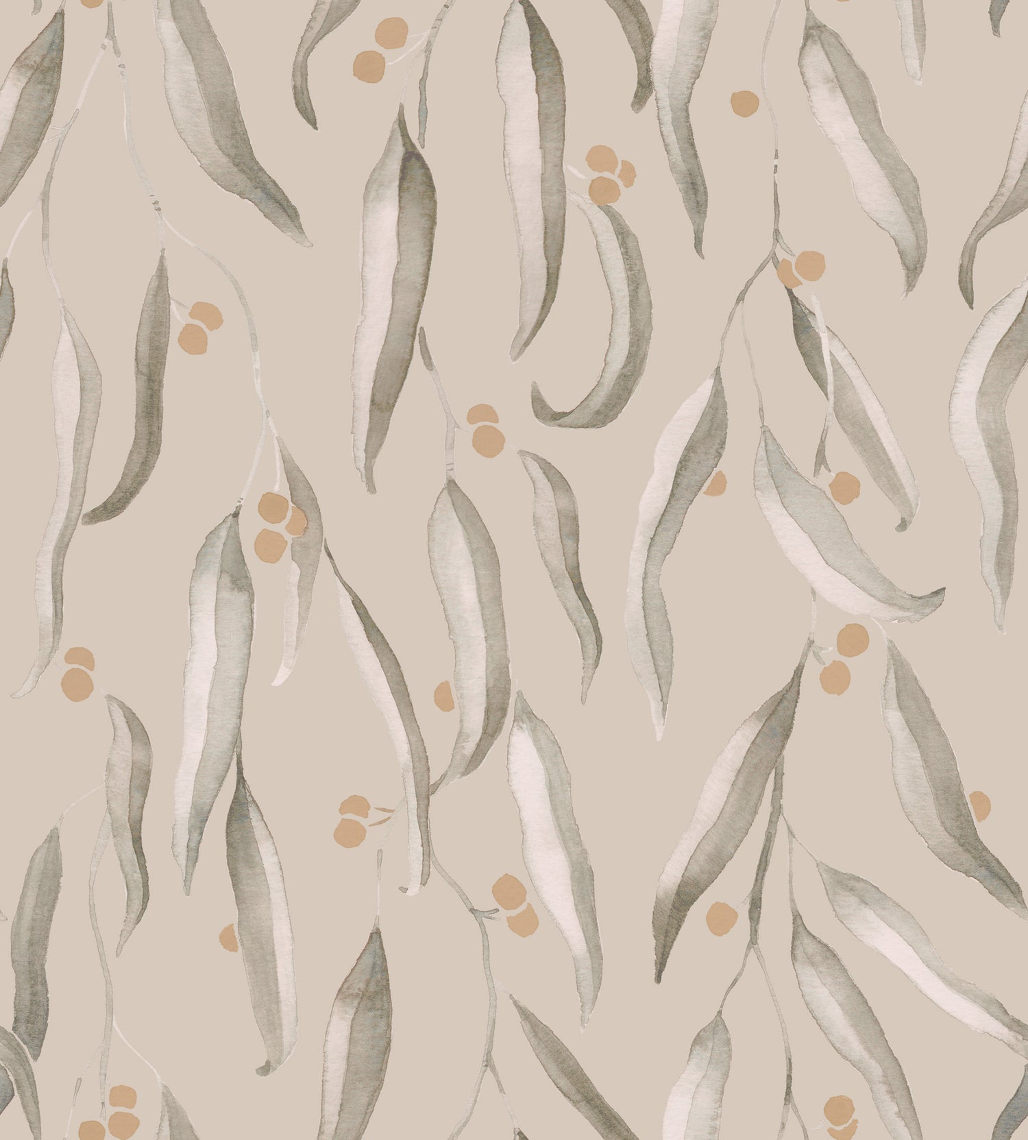Wattle Wallpaper in Pale Cappuccino shown close up.