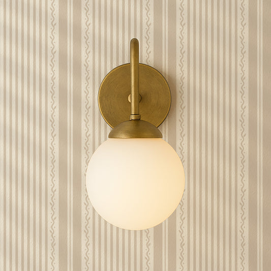 Vintage Vine Stripes Wallpaper - Natural Linen