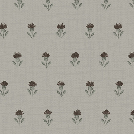 Thistle Buds Wallpaper - Gray
