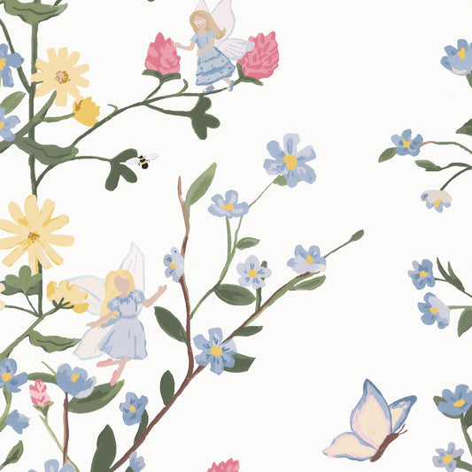 Close up Playroom featuring- Fairy Tale Wallpaper - a floral pattern
