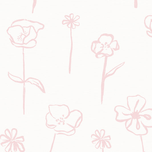 Close up Nursery and Playroom featuring Lila's Floral Stems- a feminine dainty floral pattern