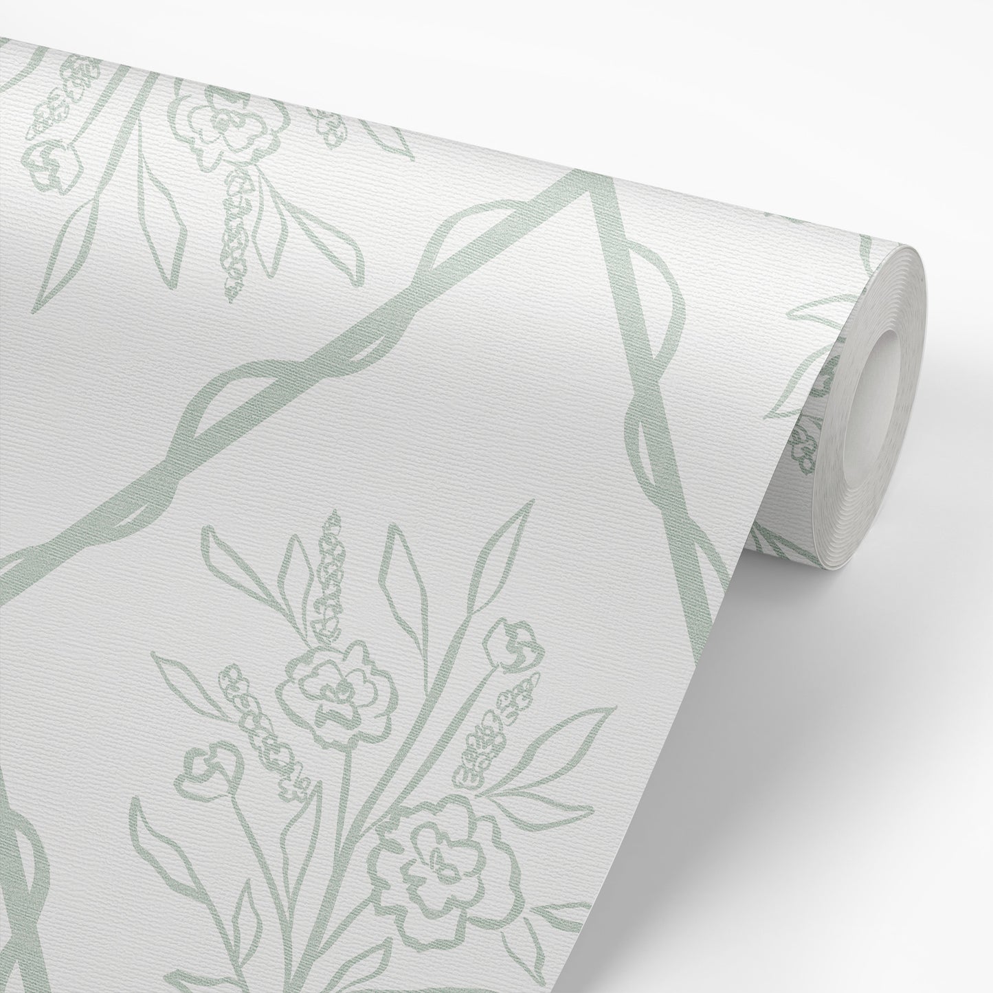 Wallpaper panel featuring Jessica's Floral Trellis Wallpaper- a classic floral pattern