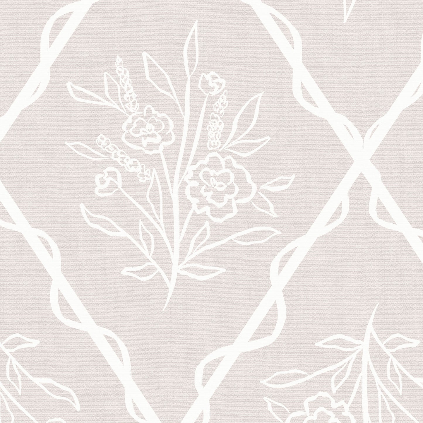 Close up Nursery wallpaper featuring Jessica's Floral Trellis Wallpaper- a classic floral pattern