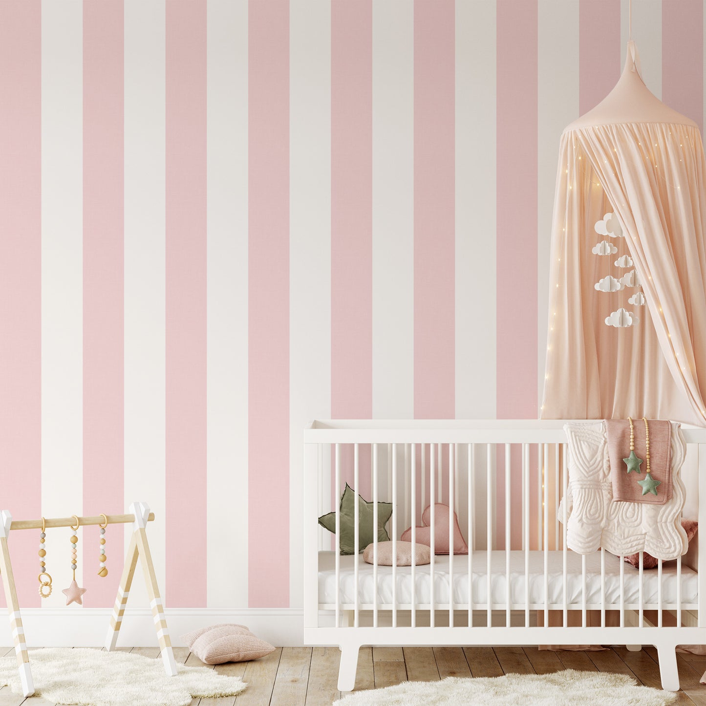 Gracie's Stripe Wallpaper - Pink