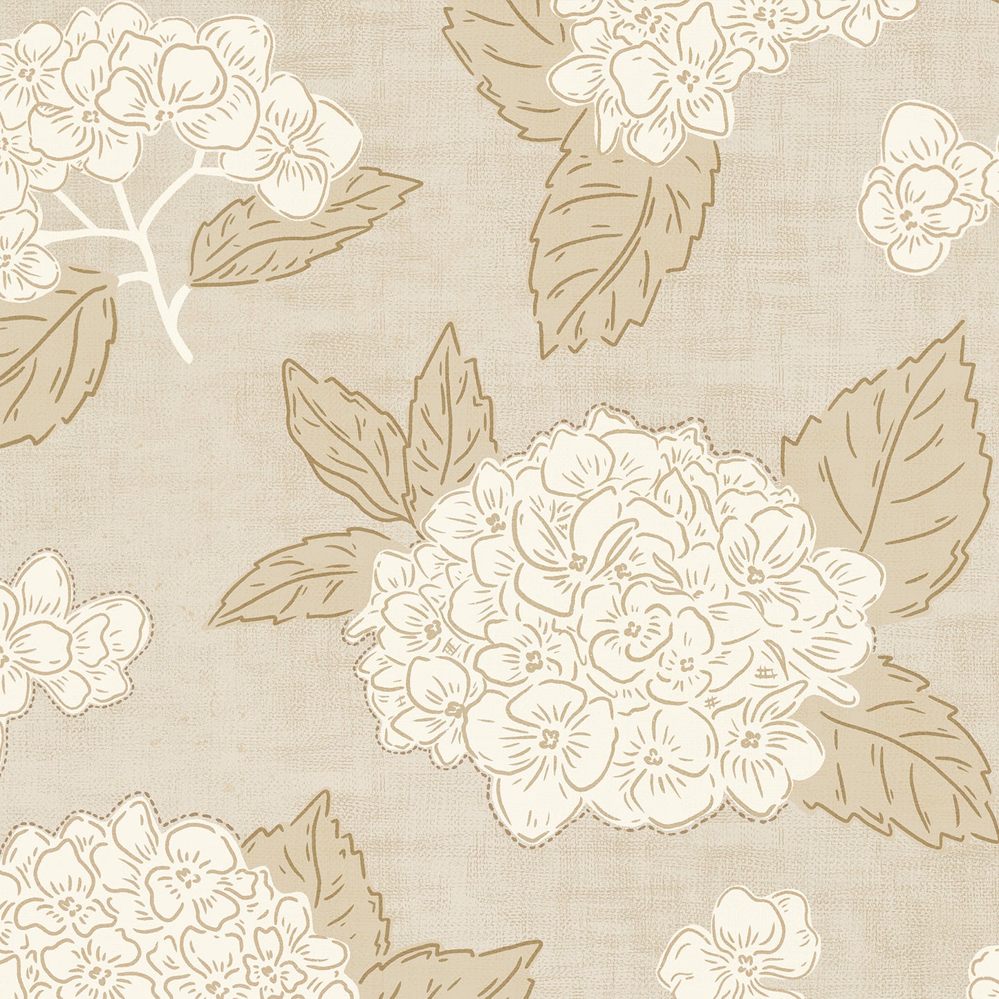 Hydrangea Gardens Wallpaper - Sand