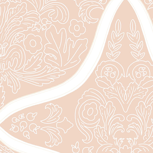 The unique geometric design adds a touch of sophistication, creating a space that is shown in peach zoomed in.