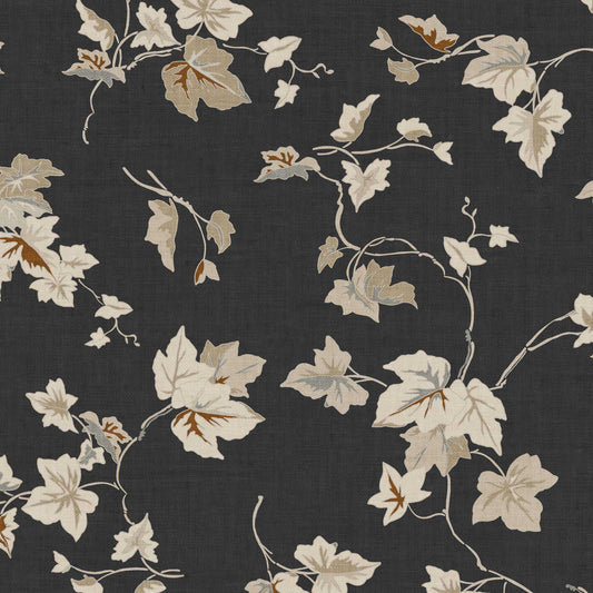 closeup view of our Climbing Ivy Wallpaper in Ash