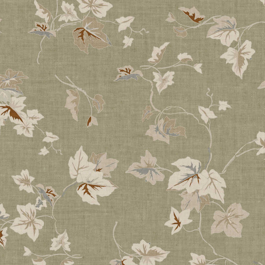 Closeup view of our Climbing Ivy Wallpaper in Olive Green