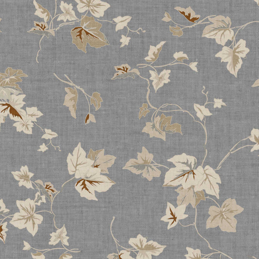 closeup view of our Climbing Ivy Wallpaper in Gray