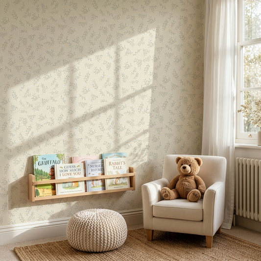 Jasmine Wallpaper in Sun shown in a playroom.