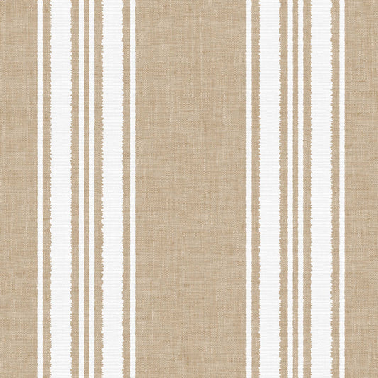 Linen Stripes Wallpaper in Beige shown in a closeup view