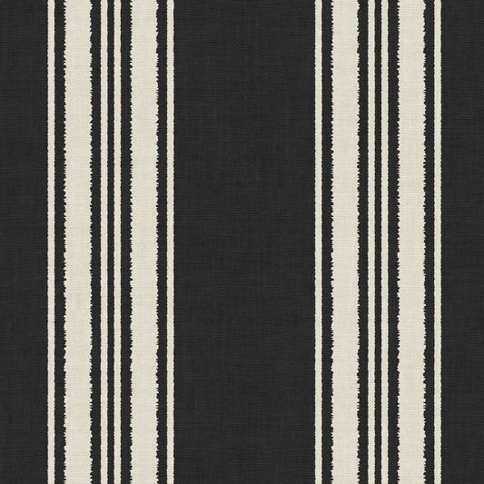 Linen Stripes Wallpaper in Charcoal shown in a closeup view