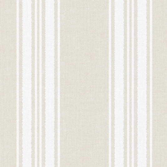 Linen Stripes Wallpaper in Cream shown in a closeup view