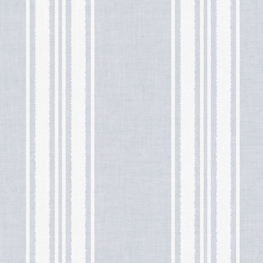 Linen Stripes Wallpaper in French Blue Gray shown in a closeup view