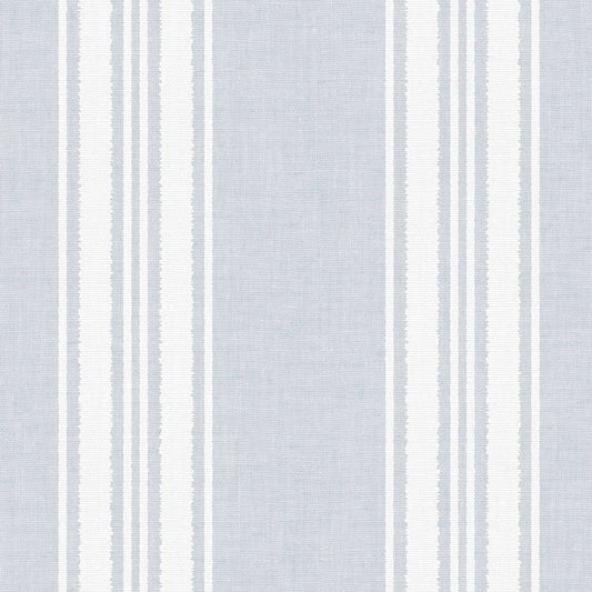 Linen Stripes Wallpaper in French Blue Gray shown in a closeup view