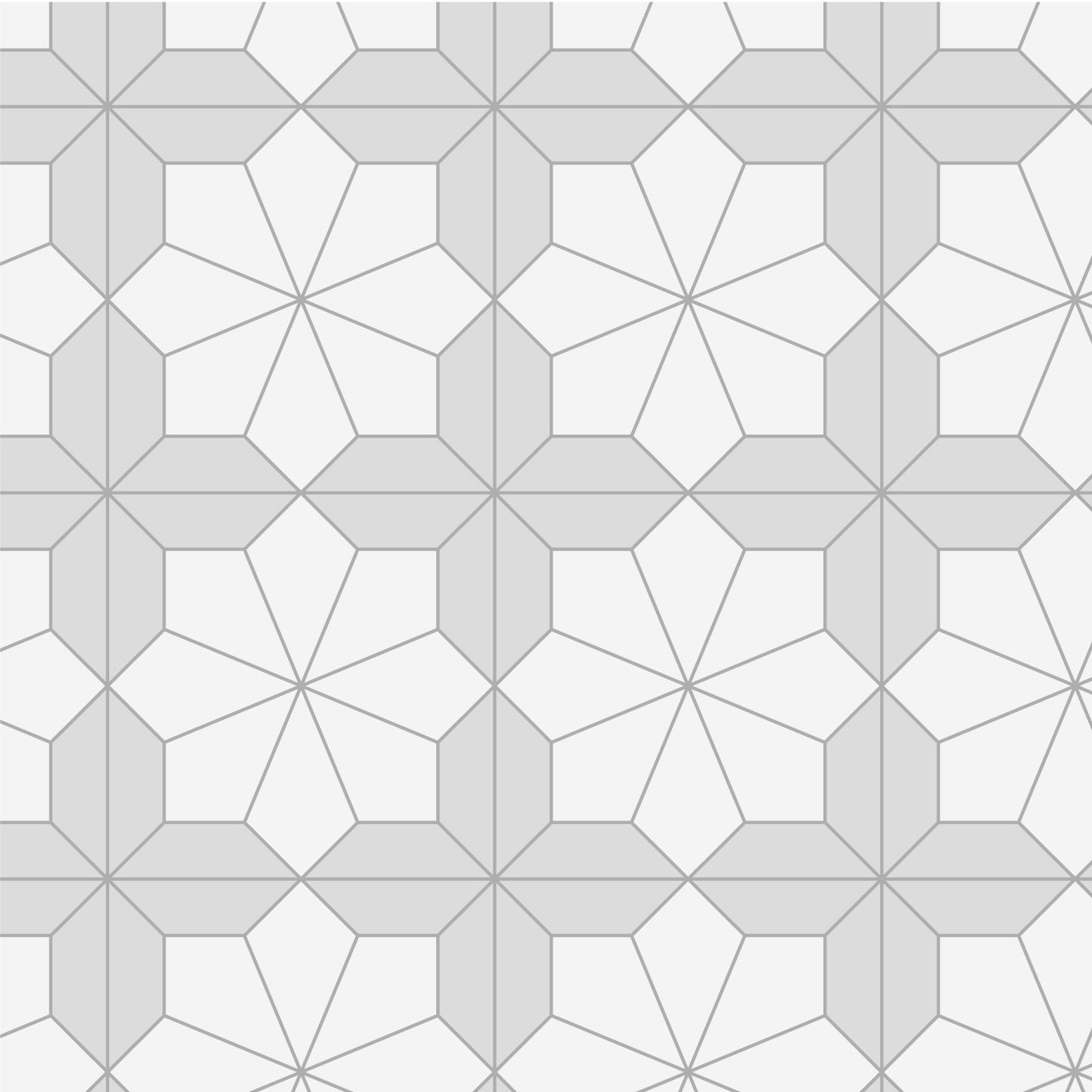 Geometric tile pattern with interlocking shapes on a white background