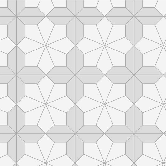 Geometric tile pattern with interlocking shapes on a white background