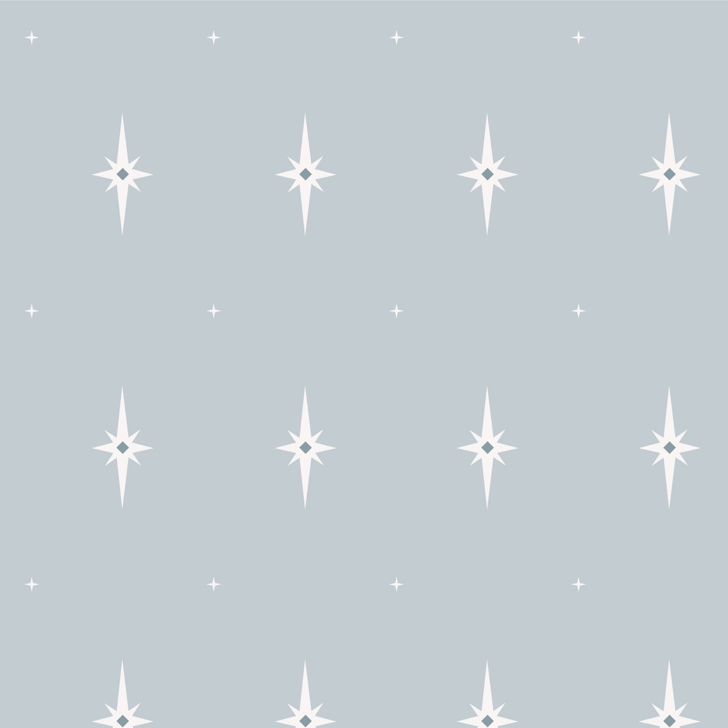 Pattern of white stars on a light blue background