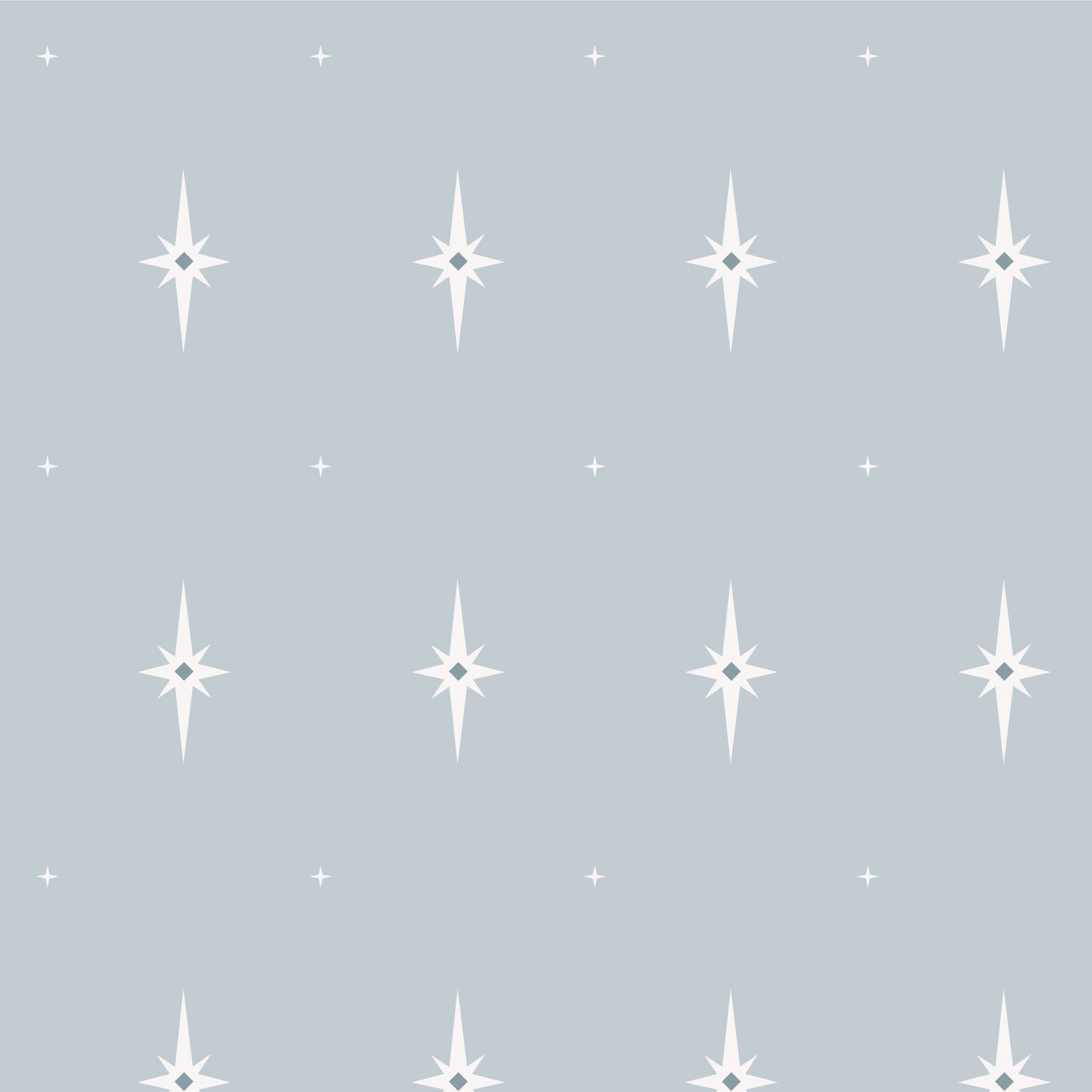 Pattern of white stars on a light blue background