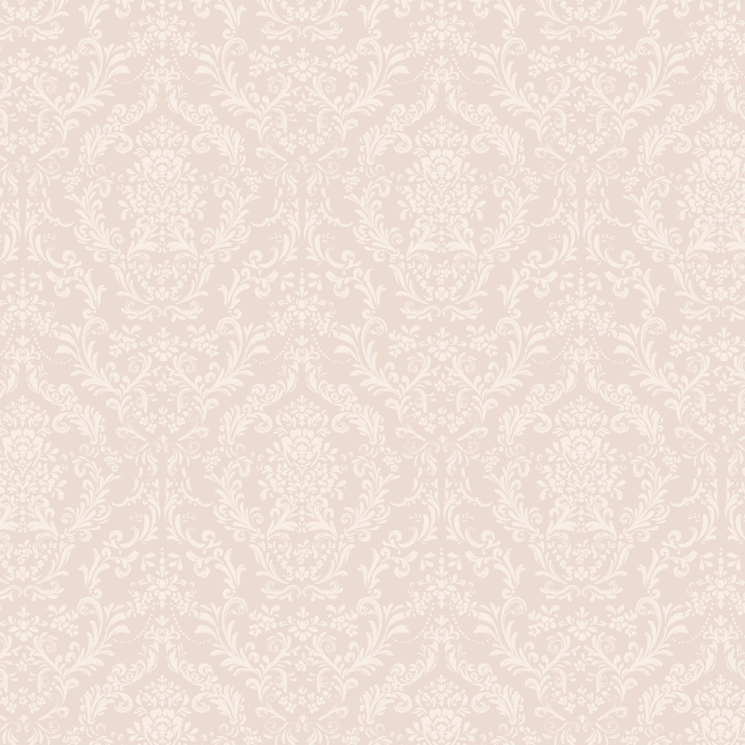 Mira Damask Wallpaper in Blush shown close up.