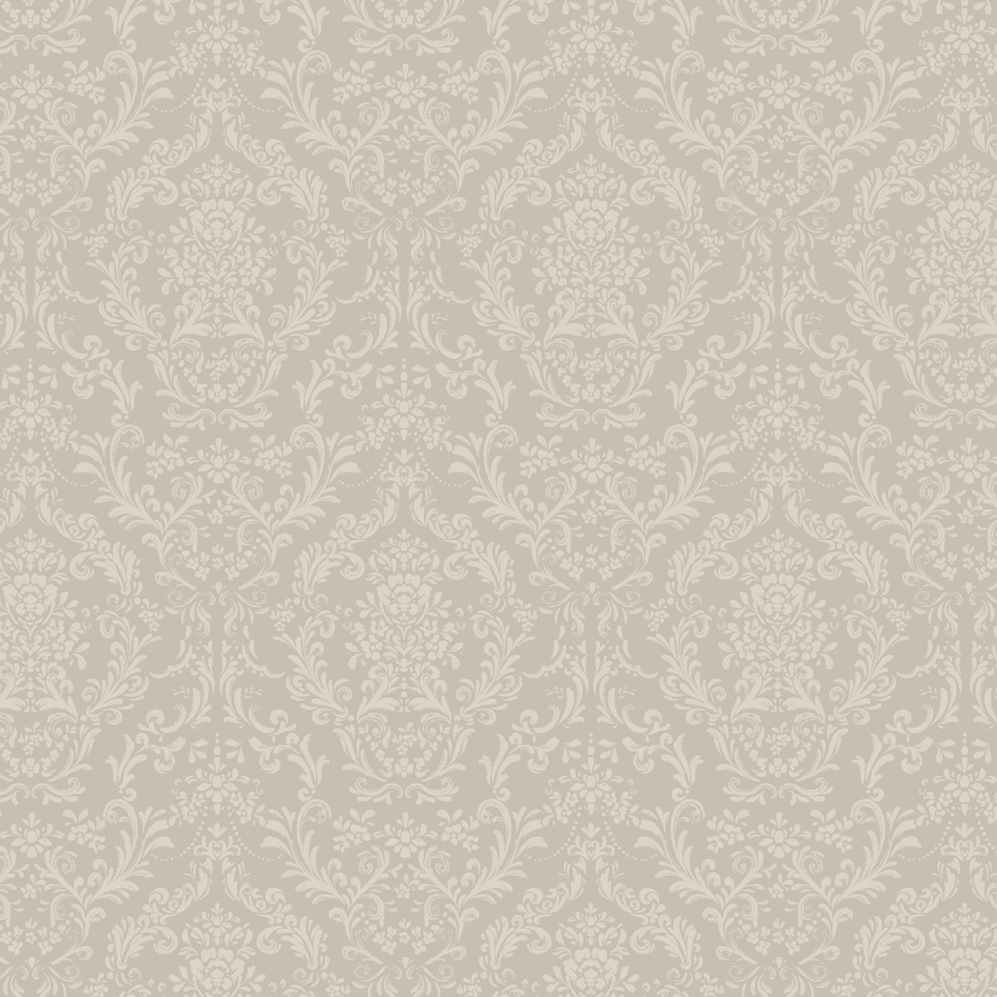 Mira Damask Wallpaper in Tan shown close up.