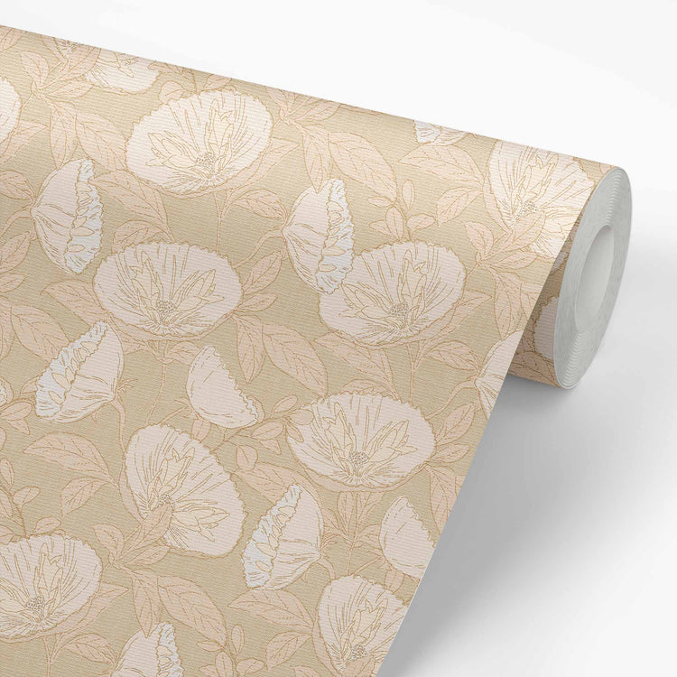 Spring Cosmos Wallpaper - Beige – Ayara Home