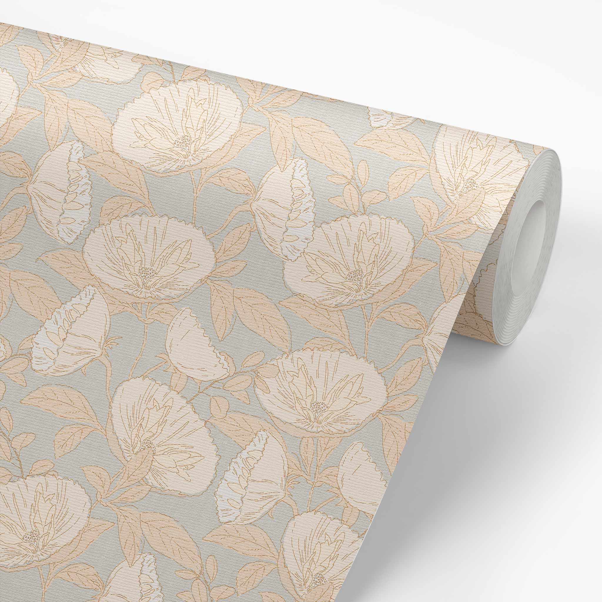 Spring Cosmos Wallpaper - Gray – Ayara Home
