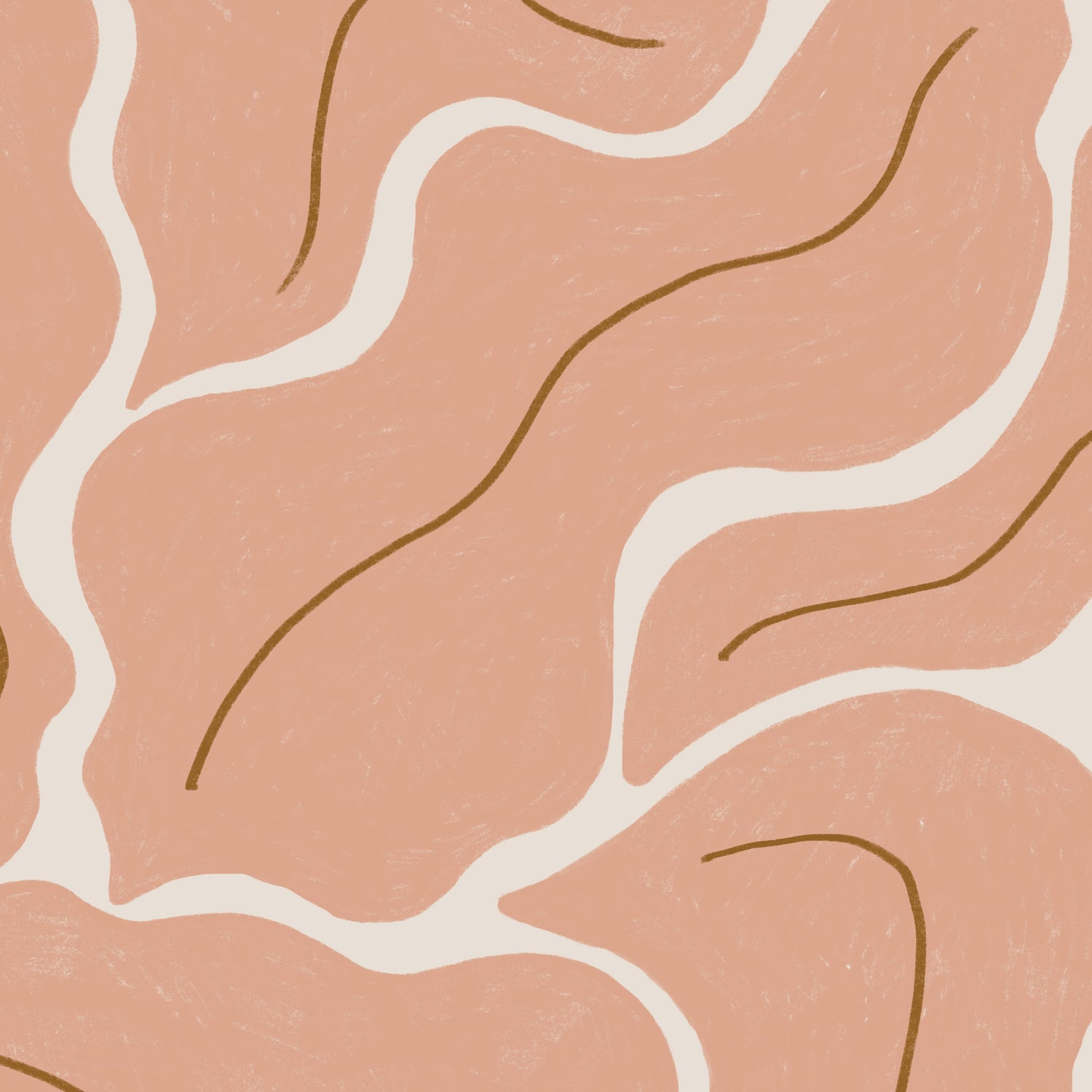 Closeup featuring our Modern Leaves Wallpaper in Salmon by artist Brenda Bird for Ayara