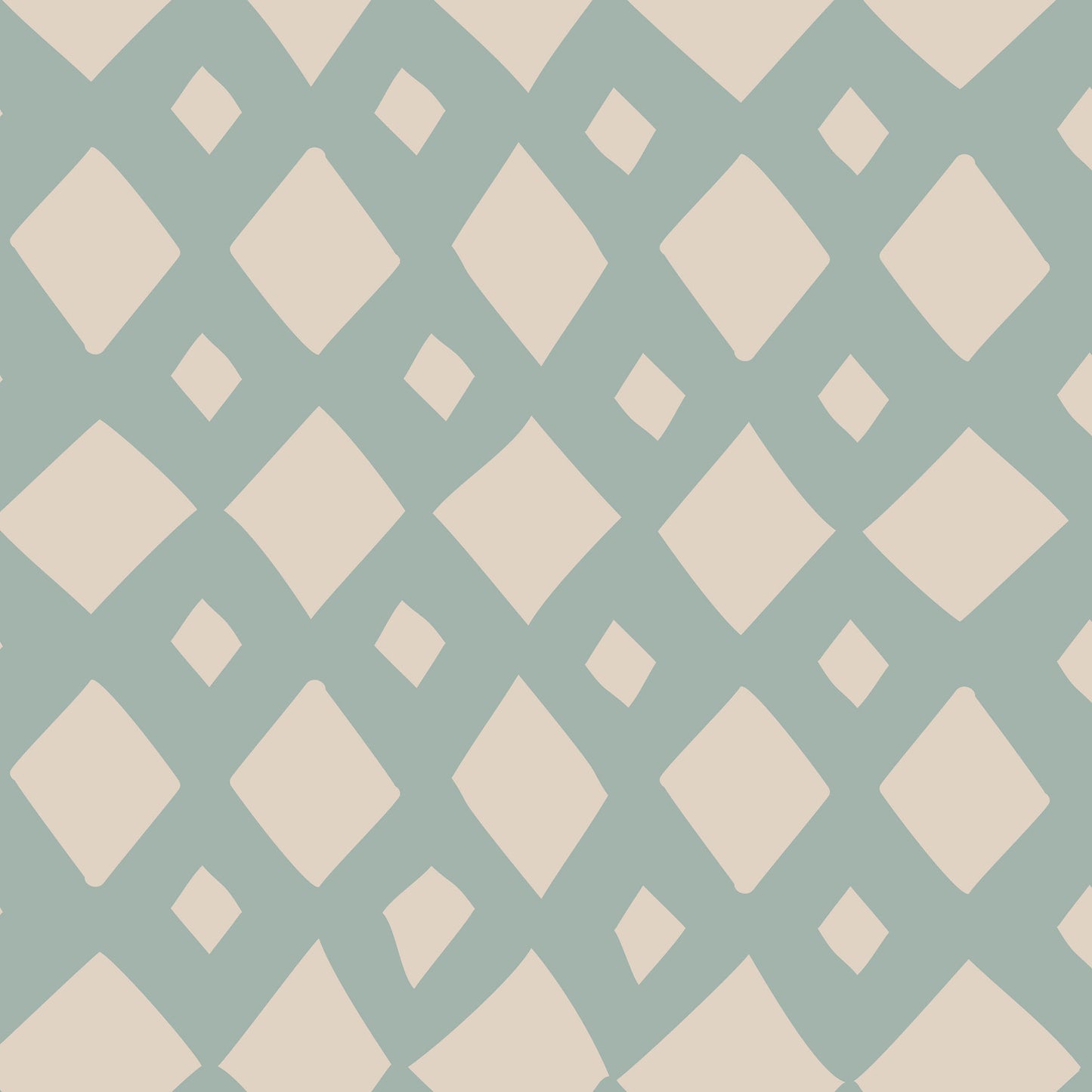 Abstract Trellis Wallpaper - Soft Teal