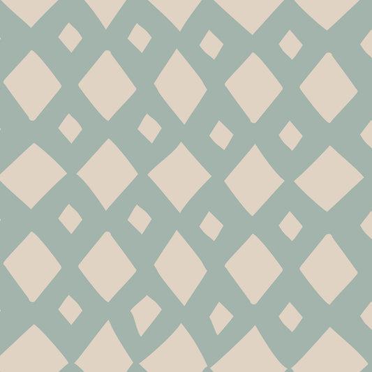 Abstract Trellis Wallpaper - Soft Teal