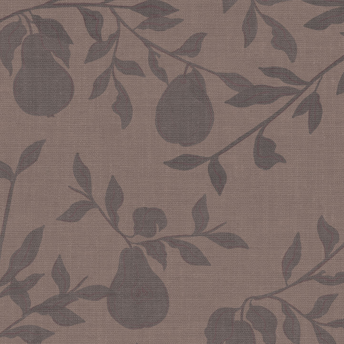 Closeup view of our Pears Wallpaper in Cocoa Brown.