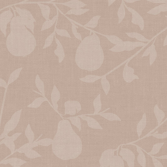 Closeup view of our Pears Wallpaper in Dusty Peach.