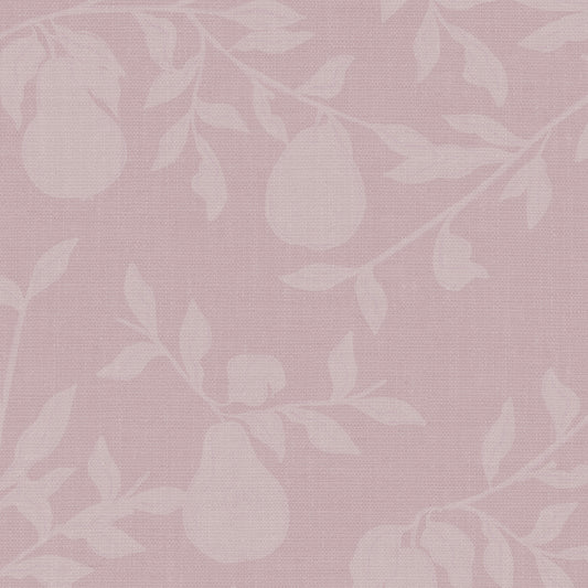 Closeup view of our Pears Wallpaper in Rose.