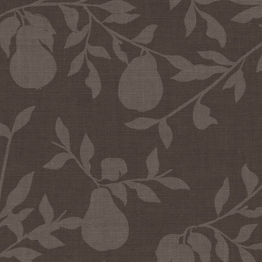 Closeup view of our Pears Wallpaper in Saddle Brown.