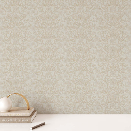 Our luxurious Peony Garden Wallpaper in Bone adds a majestic touch of sophistication to any space. Its distinctive classic peonies are guaranteed to add a sense of elegance to any wall.