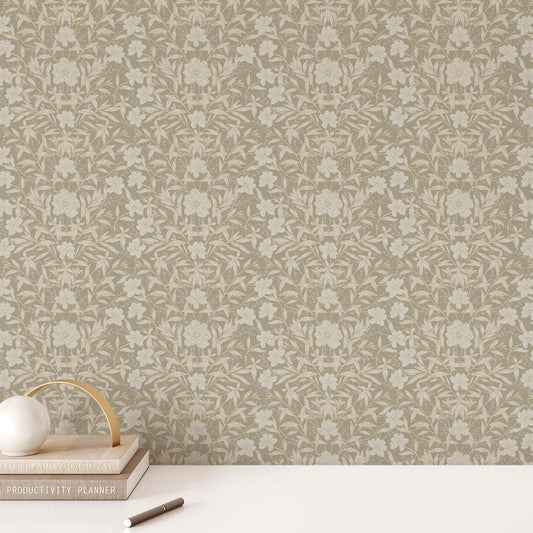 Our luxurious Peony Garden Wallpaper in Sage adds a majestic touch of sophistication to any space. Its distinctive classic peonies are guaranteed to add a sense of elegance to any wall.