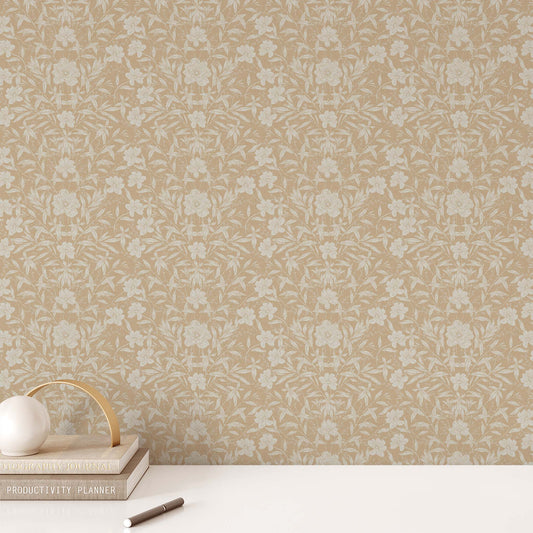 Our luxurious Peony Garden Wallpaper in Tan adds a majestic touch of sophistication to any space. Its distinctive classic peonies are guaranteed to add a sense of elegance to any wall.
