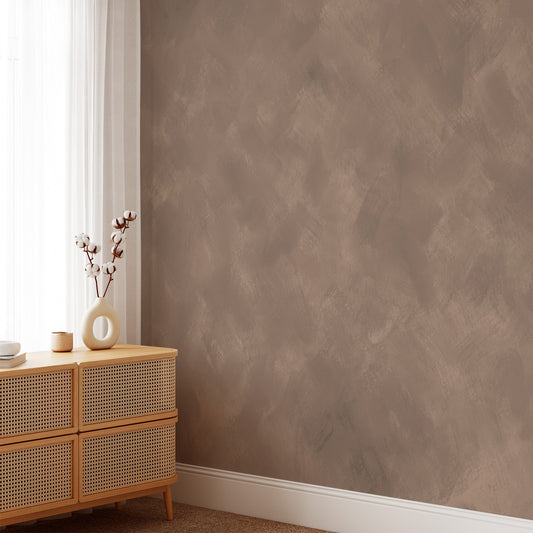 Limewash Wallpaper Mural - Brown