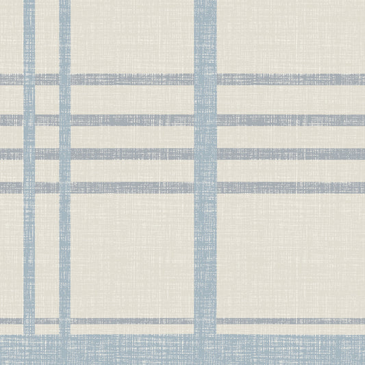 Rustic Reflections Wallpaper in Blue shown close up.