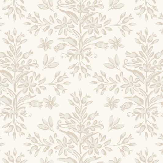 Rustic Lacy Wallpaper in Natural Linen in a closeup view