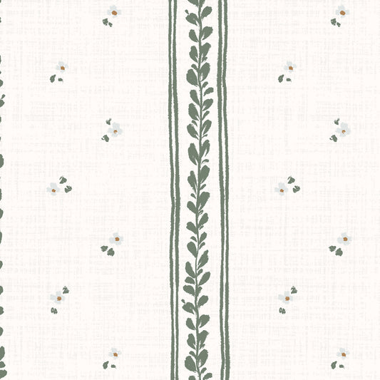 Shabby Chic Bouquet Wallpaper in Blue shown close up.