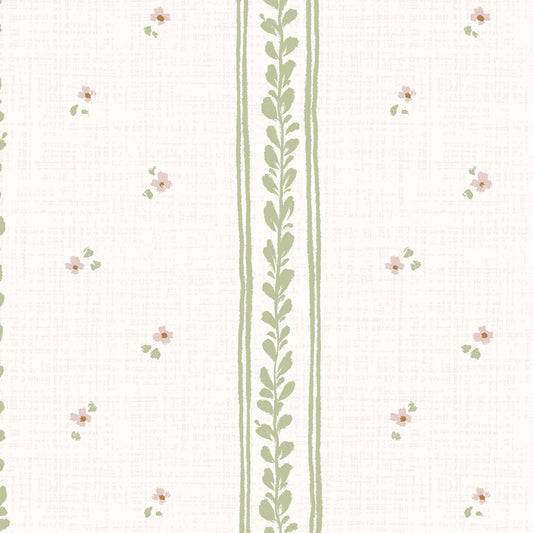 Shabby Chic Bouquet Wallpaper in Blush shown close up.