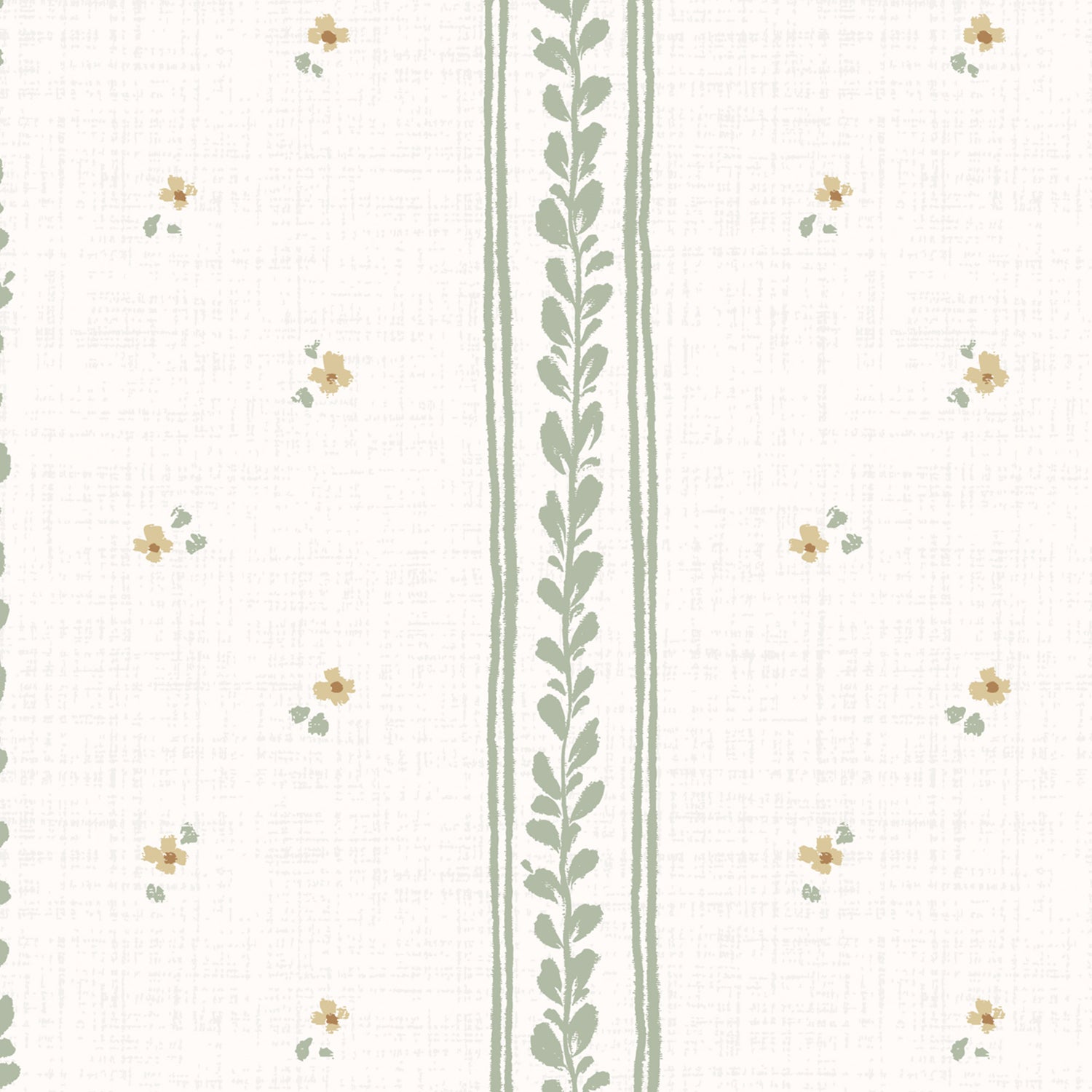 Shabby Chic Bouquet Wallpaper in Ochre shown close up.