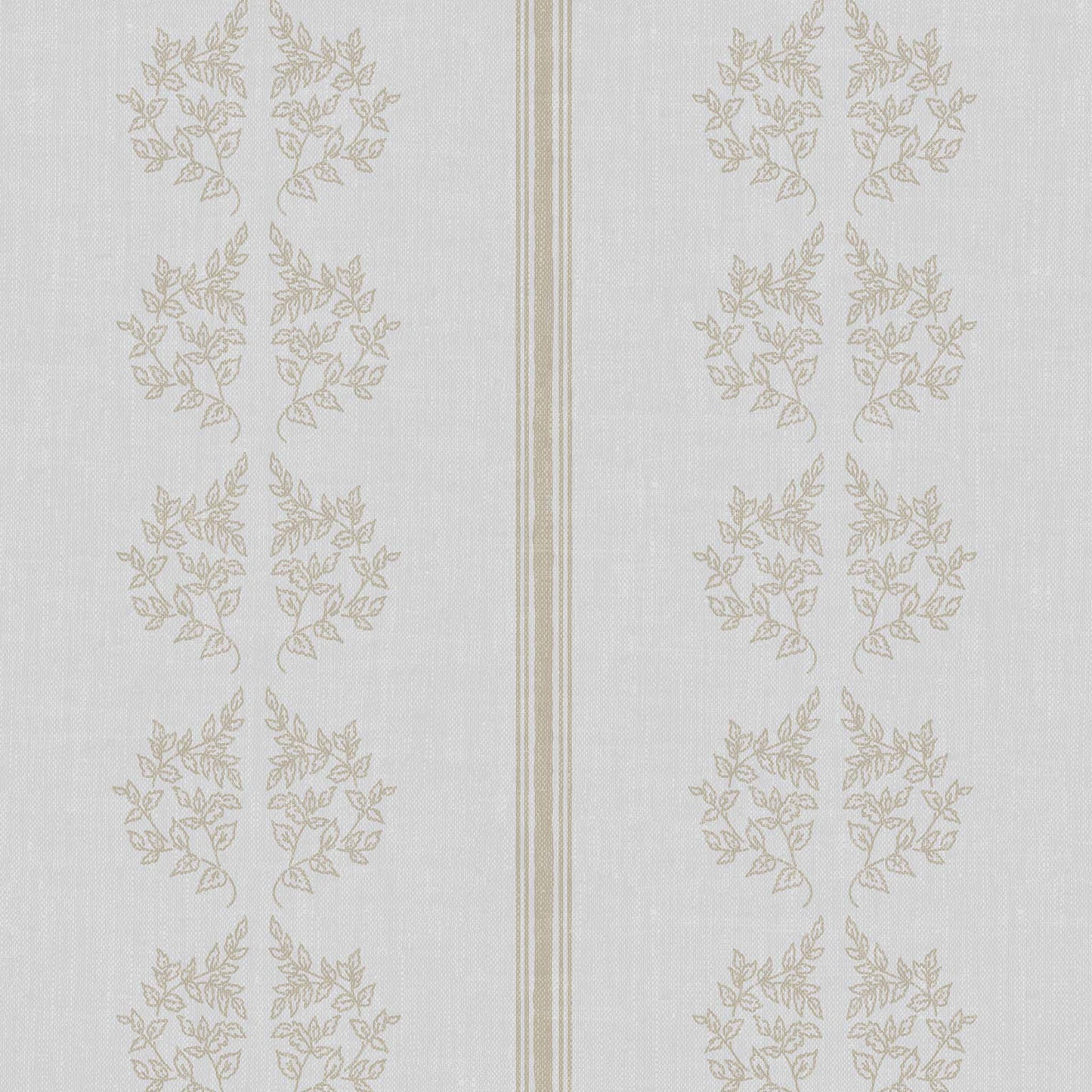 Vintage Branches and Stripes Wallpaper in French Blue shown up close.