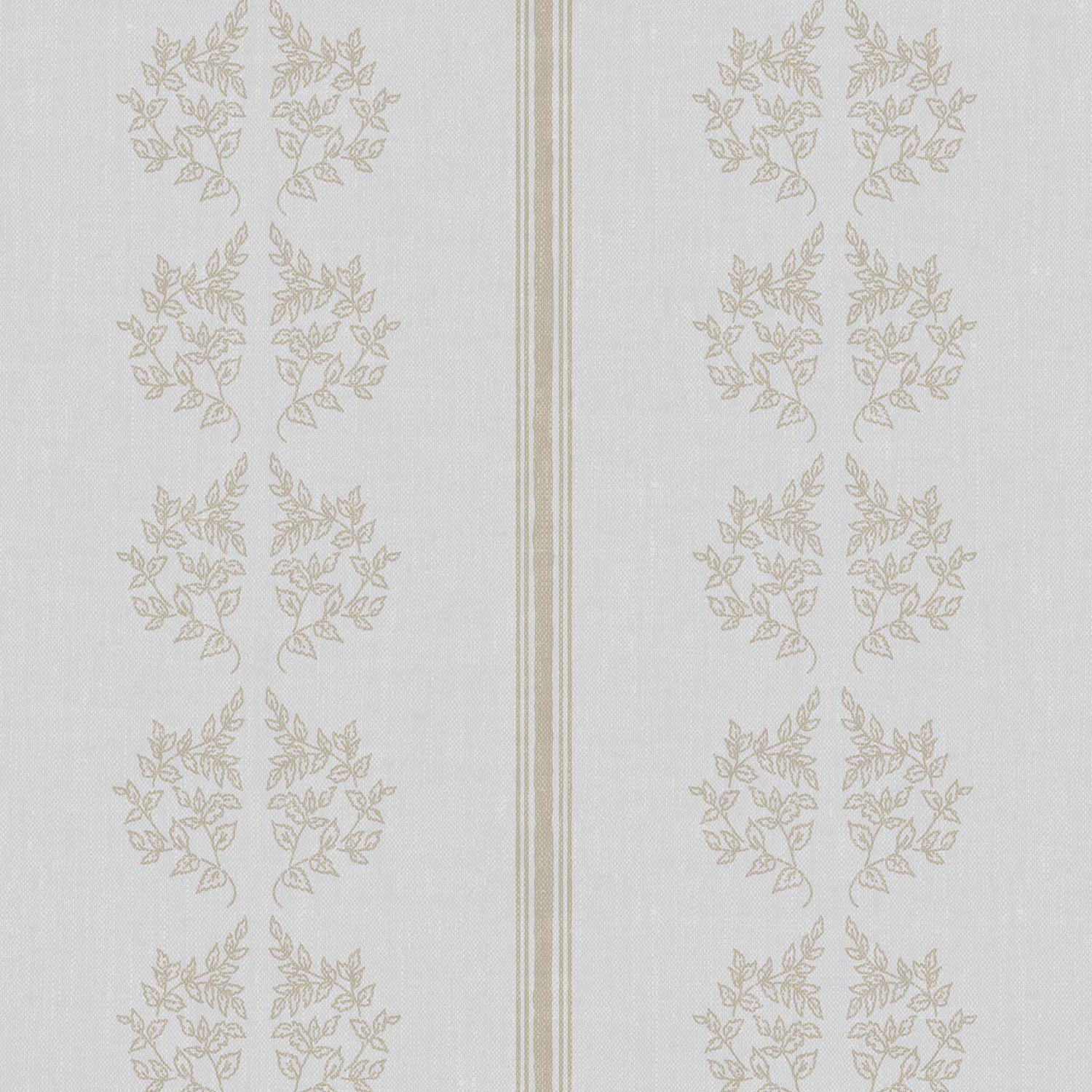 Vintage Branches and Stripes Wallpaper in French Blue shown up close.