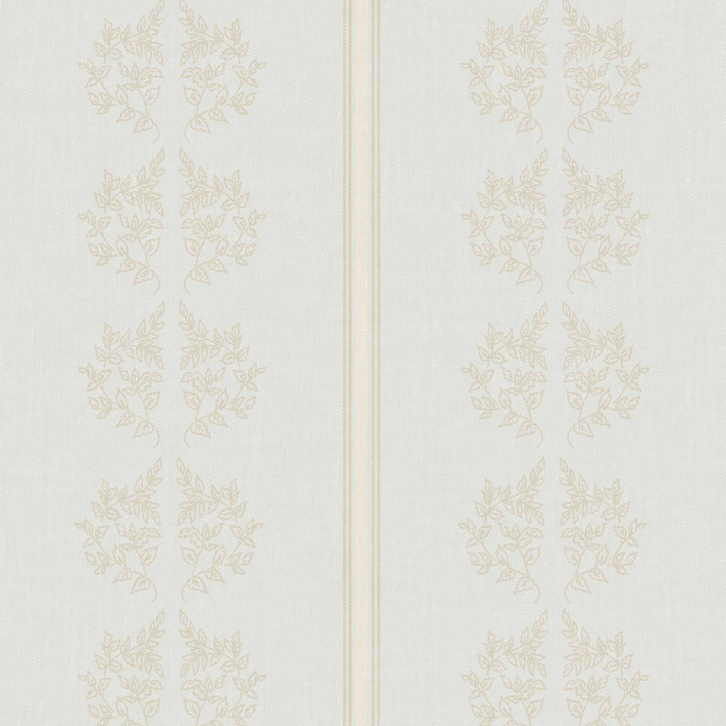 Vintage Branches and Stripes Wallpaper in Soft Blue shown up close.