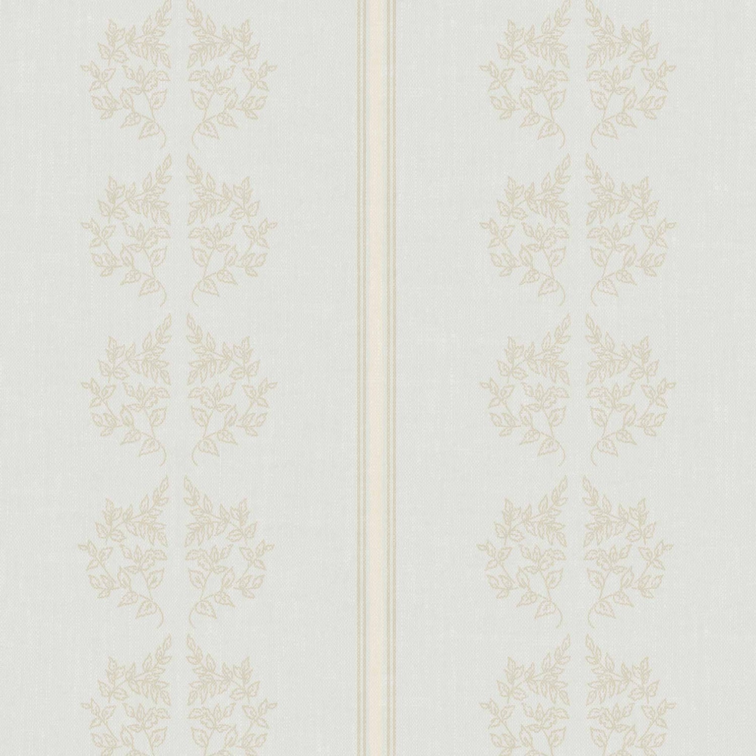 Vintage Branches and Stripes Wallpaper in Soft Blue shown up close.