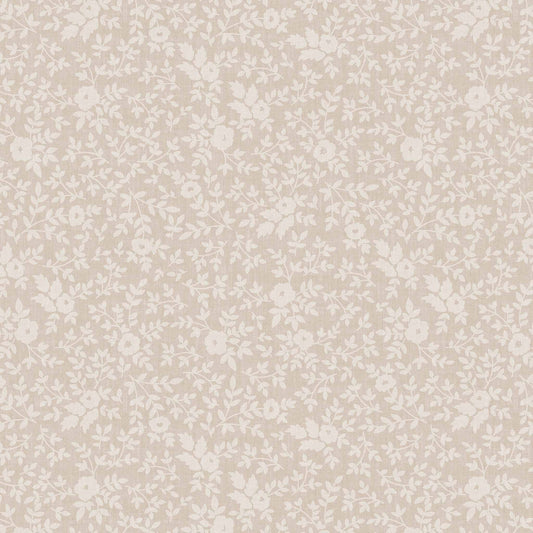 Elegant Florals Wallpaper in Dusty Peach shown up close.