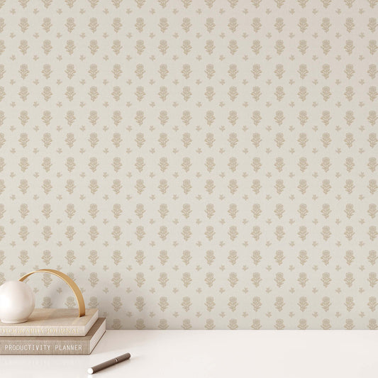 Add a touch of elegance and femininity to any room with our Small Vintage Floral Wallpaper in Bone. Drawing from classic vintage designs, this wallpaper combines delicate florals with soft, subtle tones to create an ambience of comfort and refinement.