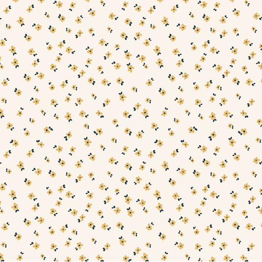 Our Snow in Summer removable peel and stick wallpaper in Ochre Yellow shown up close